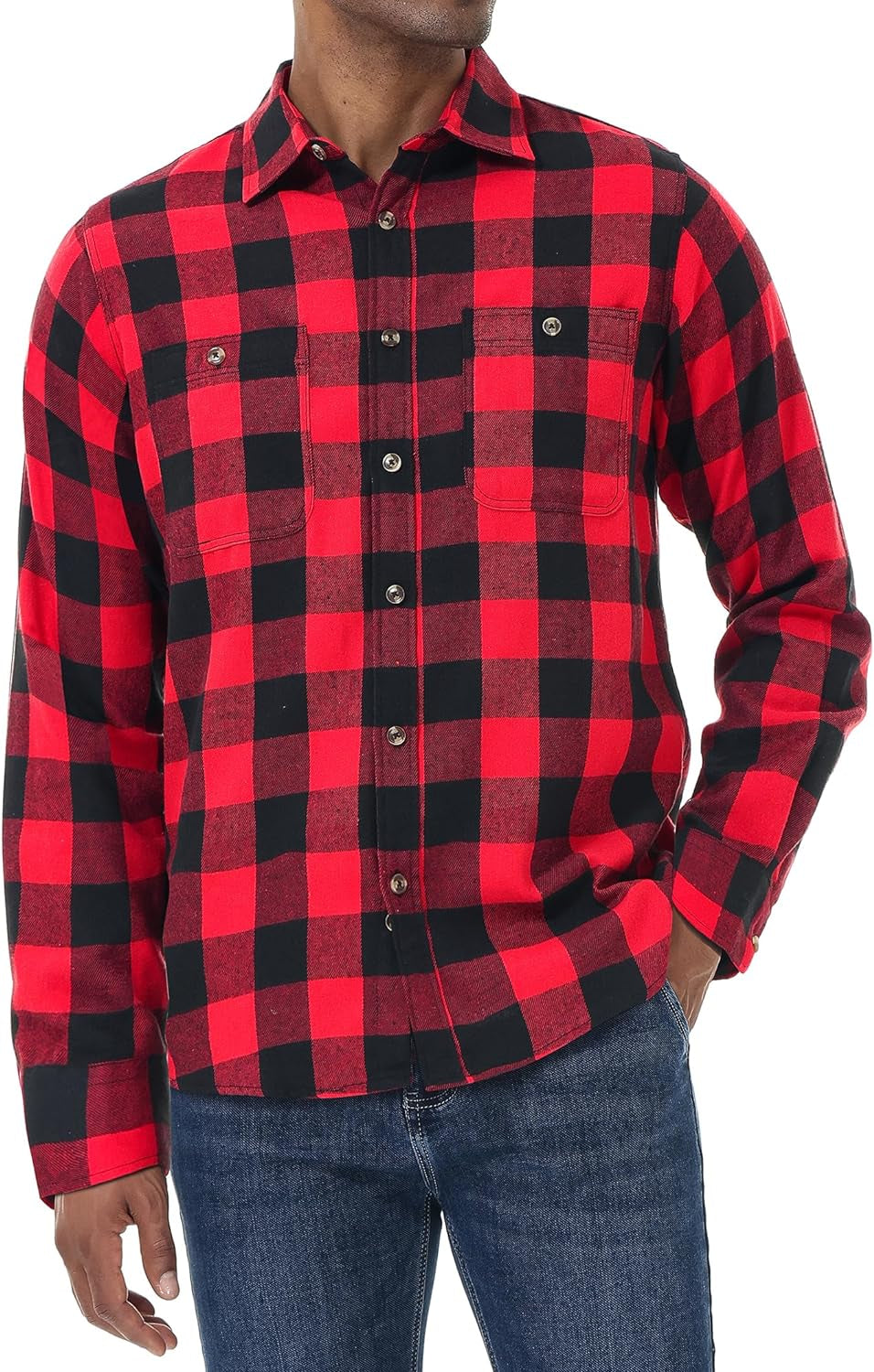 Men'S Flannel Plaid Shirts Long Sleeve Regular Fit Casual Button down Checkered Buffalo Plaid Shirt for Fall Winter