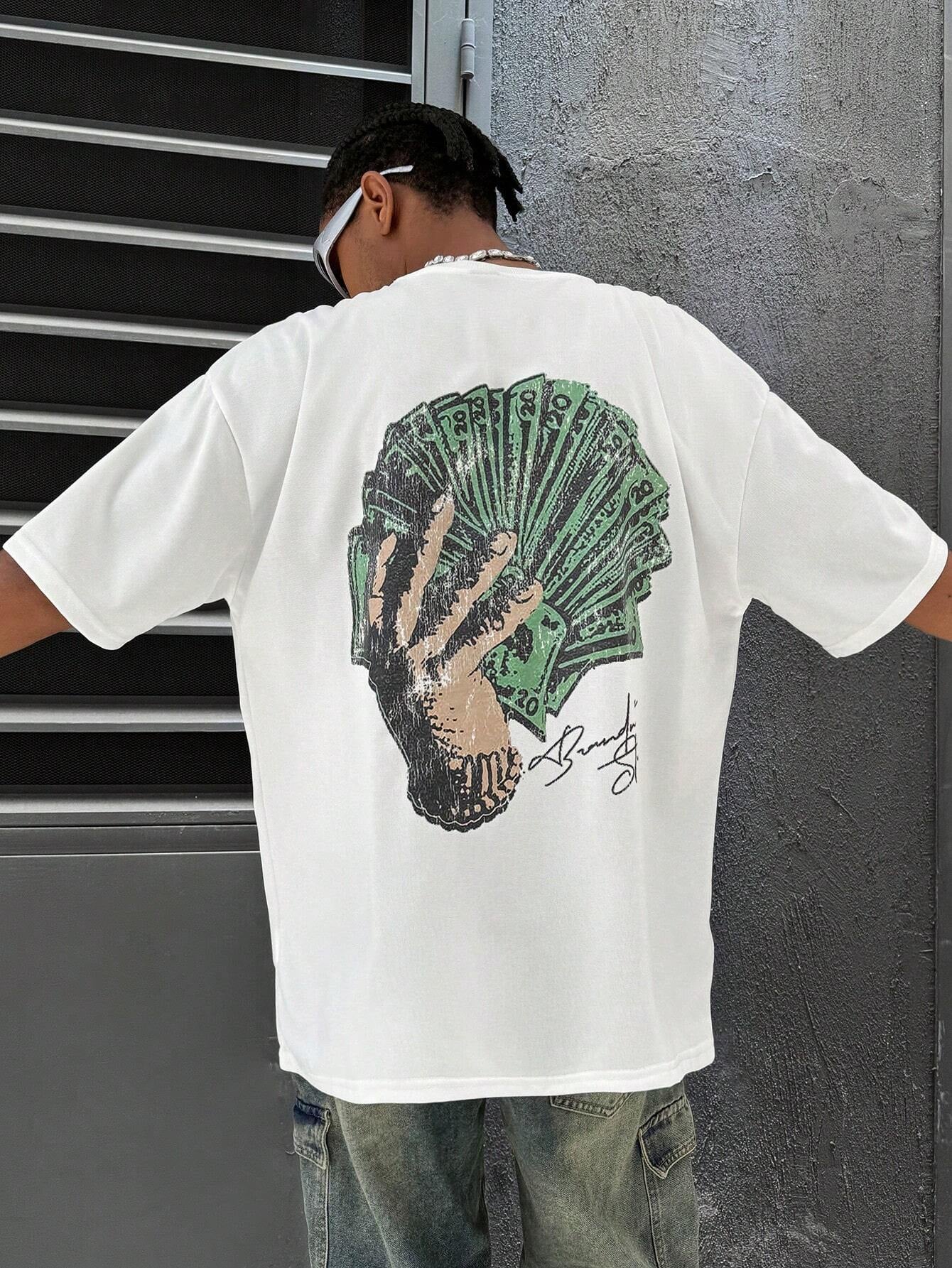 Manfinity Streetrush Men'S Fashionable Loose T-Shirt with Portrait Print,Graphic T-Shirt