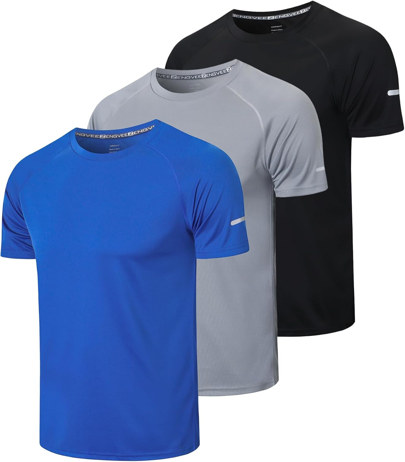 Men'S 3 Pack Workout Shirts Quick Dry Moisture Wicking Short Sleeve Mesh Athletic T-Shirts